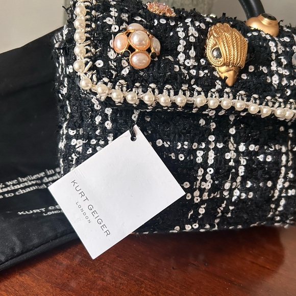 NWT Kurt Geiger Black and Gold Mini Bag with Elegant Accents (Cross listed) - Picture 5 of 13